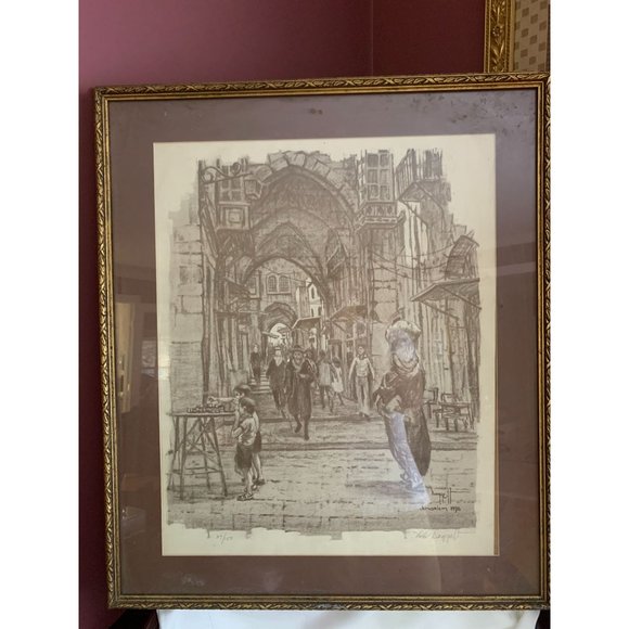 NOEL DAGGETT ,"JERUSALEM 1976" ,SIGNED ORIGINAL PRINT - Picture 1 of 2